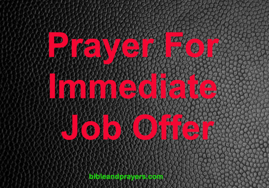 Prayer For Immediate Job Offer