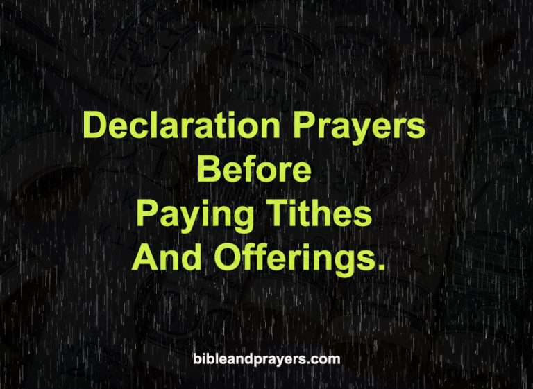 Prayers Before Paying Tithes And Offerings. -Bibleandprayers.com