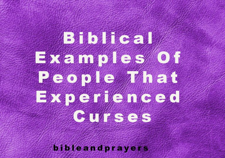 Biblical Examples Of People That Experienced Curses