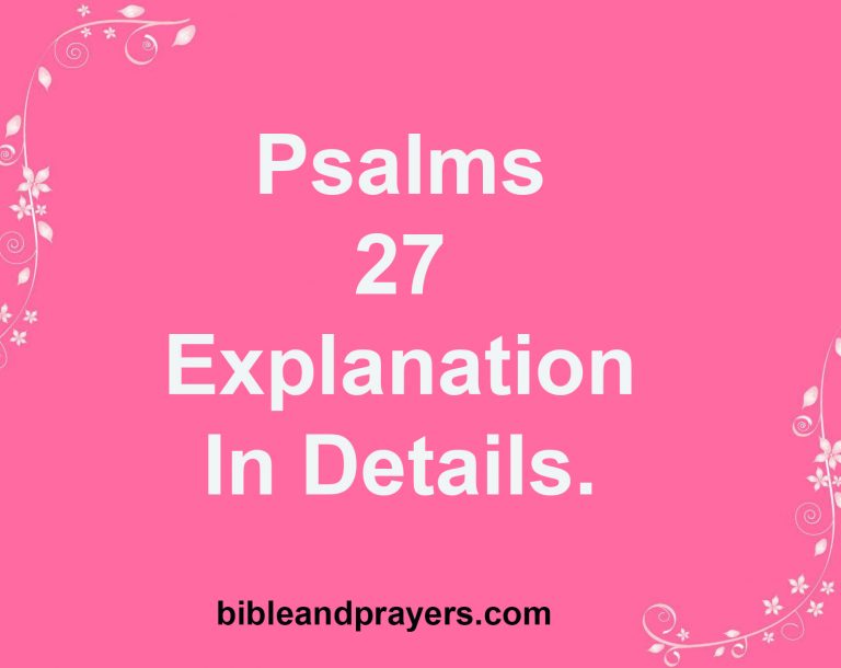 Psalms 27 Explanation In Details.