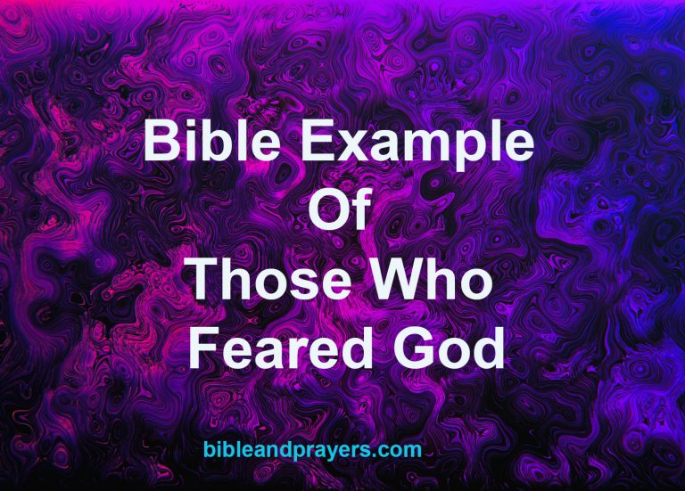Bible Example Of Those Who Feared God