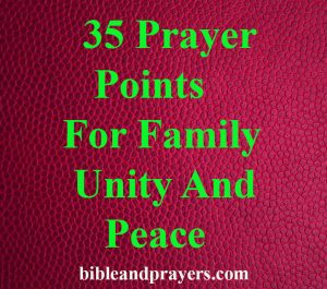 35 Prayer Points For Family Unity And Peace -Bibleandprayers.com