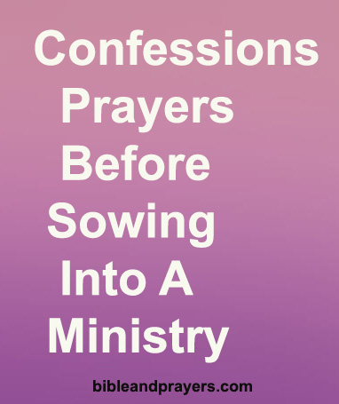 Confessions Prayers Before Sowing Into A Ministry