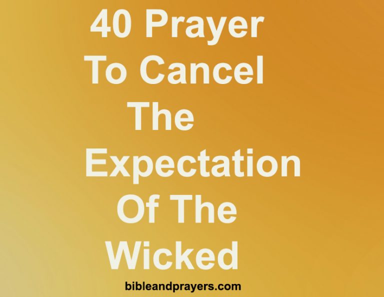 40 Prayer To Cancel The Expectation Of The Wicked