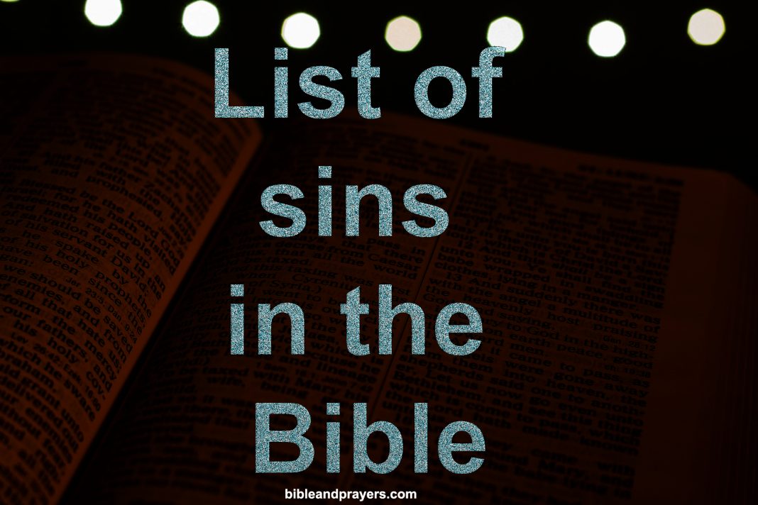 List Of Sins In The Bible-Bibleandprayers.com