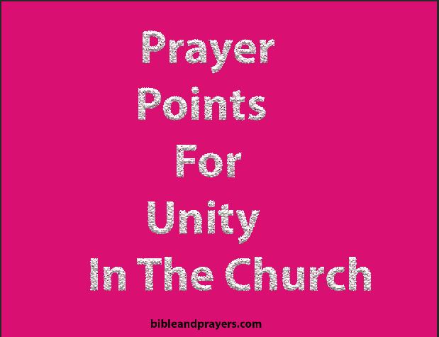 Prayer Points For Unity In The Church