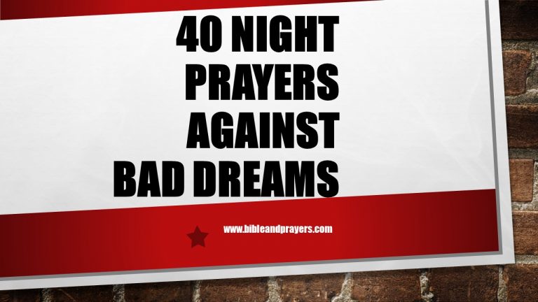 40 Night Prayers Against Bad Dreams-Bibleandprayers.com