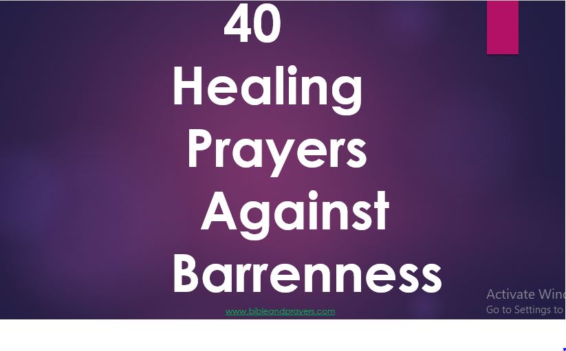 40 Healing Prayers Against Barrenness