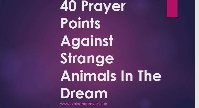 40 Prayer Points Against Strange Animals In The Dream