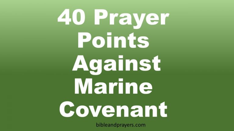 40 Prayer Points Against Marine Covenant