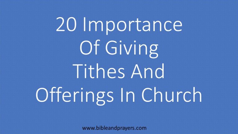 Importance Of Giving Tithes And Offerings In Church- Bibleandprayers.com