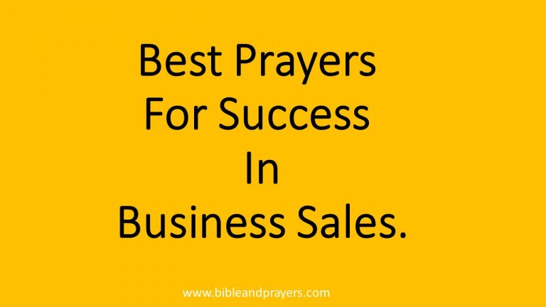 Best Prayers For Success In Business Sales.