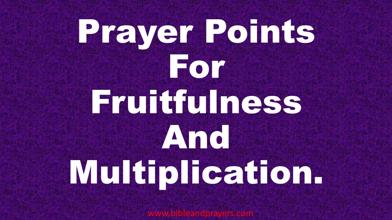 Prayer Points For Fruitfulness And Multiplication.