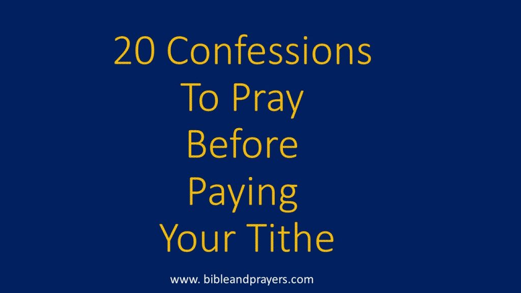 20 Confessions To Pray Before Paying Your Tithe