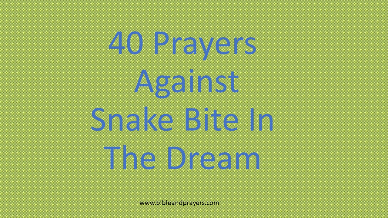 40 Prayers Against Snake Bite In The Dream
