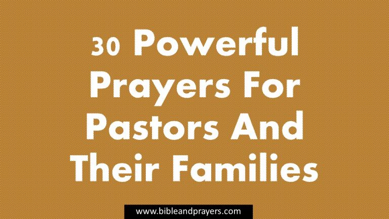 30 Powerful Prayers For Pastors And Their Families