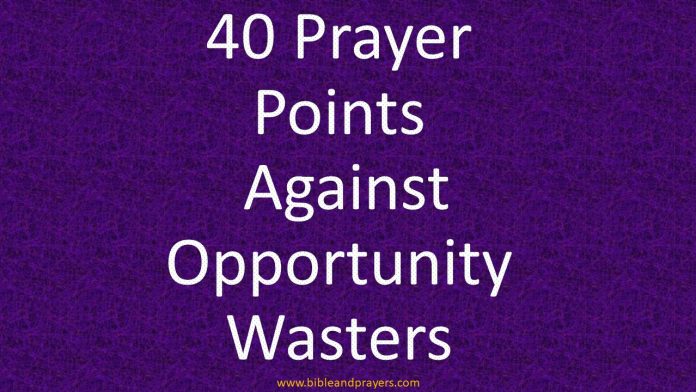 40 Prayer Points Against Opportunity Wasters