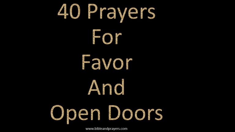 40 Prayers For Favor And Open Doors
