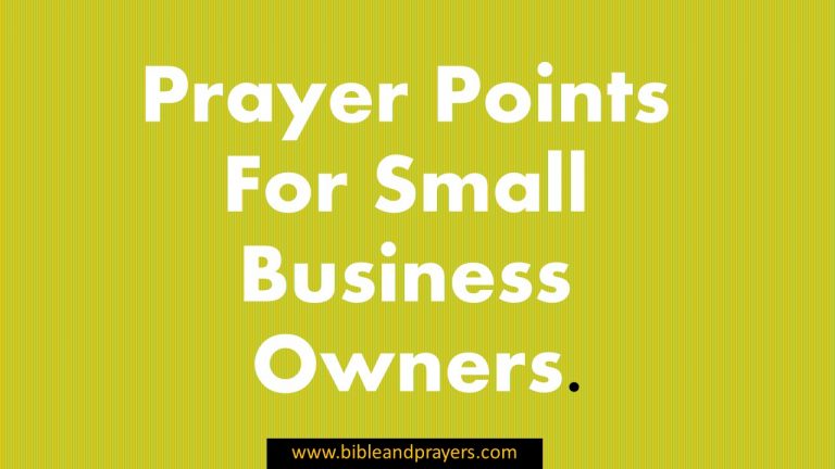 Prayer Points For Small Business Owners.