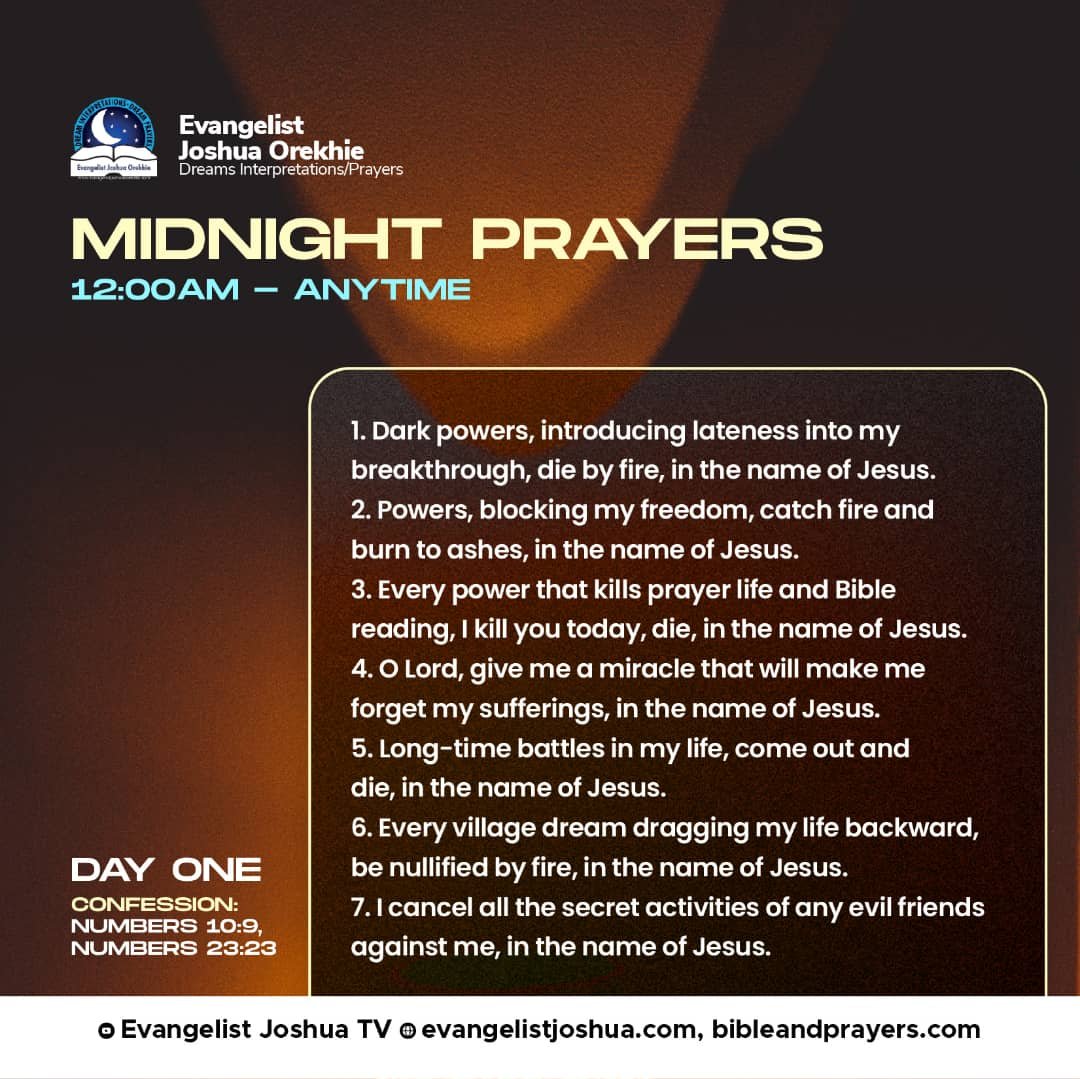 Day ONE: Midnight Prayers (12am till your spirit asks you to stop)