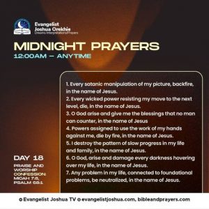 Day Eighteen Midnight Prayers With Bible Verses