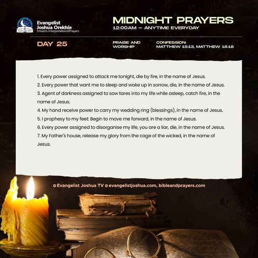 Midnight prayers is very important and necessary for a Christian and one of the striking force for a child of God