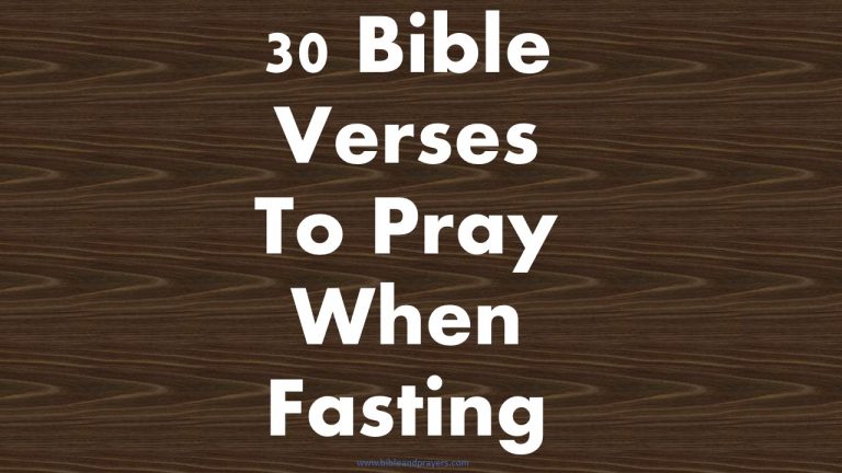 Bible Verses To Pray During Fasting