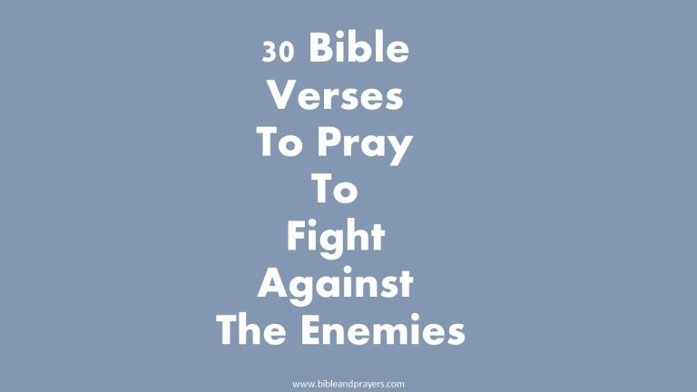30 Bible Verses To Pray To Fight Against The Enemies