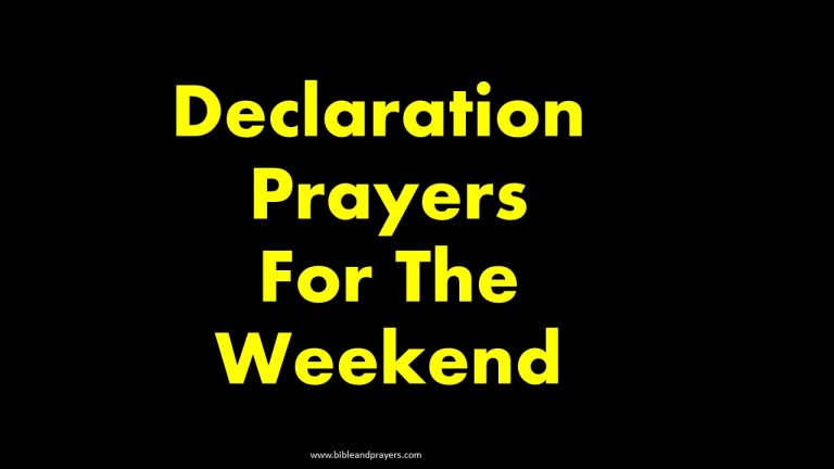 Declaration Prayers For The Weekend