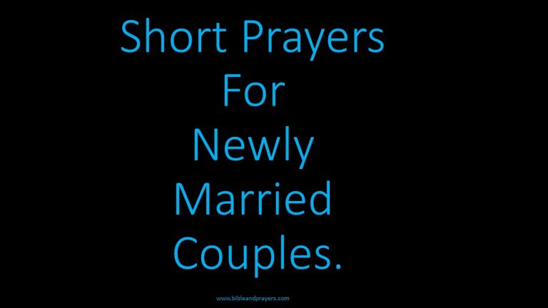 Short Prayers For Newly Married Couples.