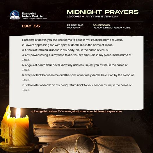 Day 55:  Midnight Prayers With Bible Verses