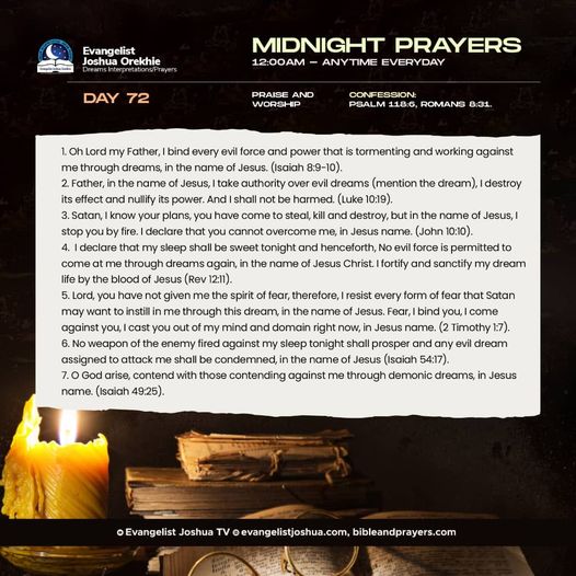 Day 72 : Midnight Prayers With Bible Verses