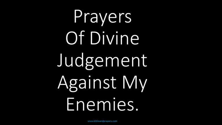 Prayers Of Divine Judgement Against My Enemies.