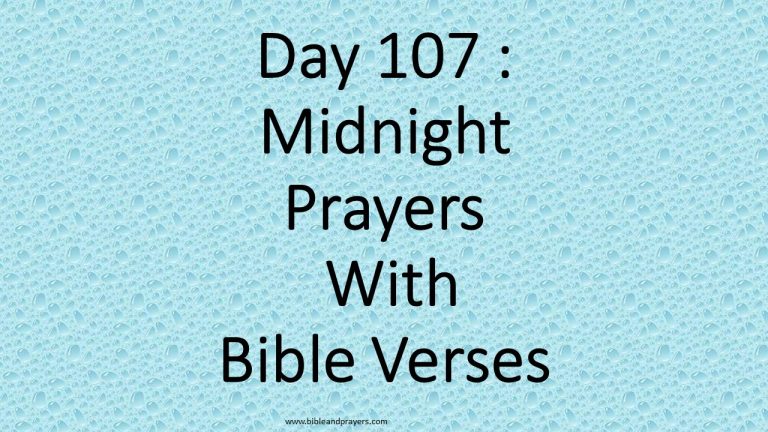 Day 107 : Midnight Prayers With Bible Verses