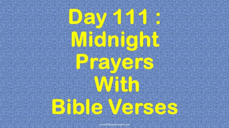 Day 111: Midnight Prayers With Bible Verses