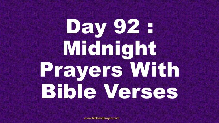 Day 92 : Midnight Prayers With Bible Verses