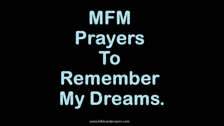 MFM Prayers To Remember My Dreams.