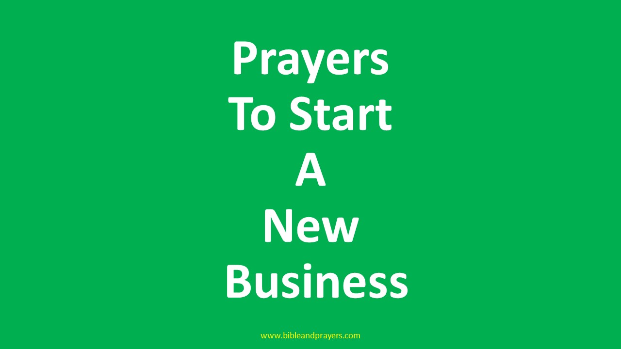 Prayers To Start A New Business