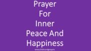 Prayer For Inner Peace And Happiness