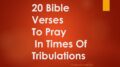 20 Bible Verses To Pray In Times Of Tribulations