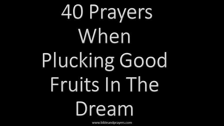 40 Prayers When Plucking Good Fruits In The Dream