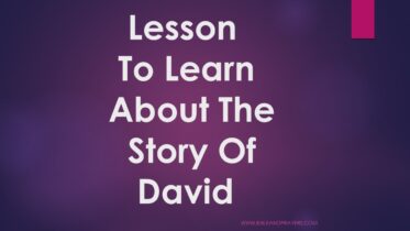 Lesson To Learn About The Story Of David