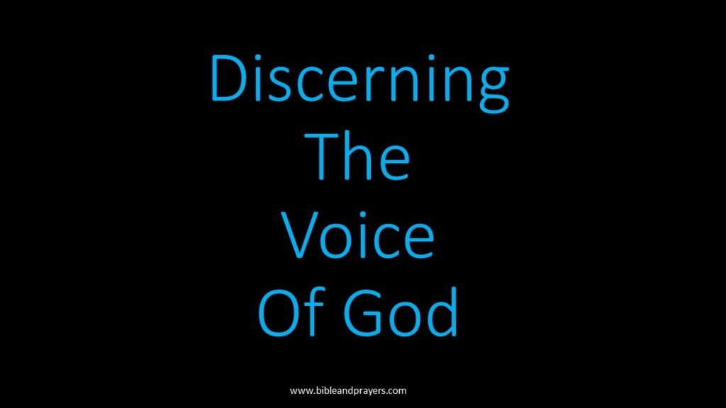 Discerning the voice of God