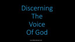 Discerning the voice of God