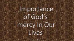 Importance of God's mercy In Our Lives