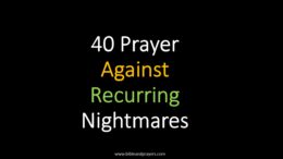 40 Prayer Against Recurring Nightmares