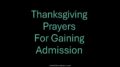 Thanksgiving Prayers For Gaining Admission