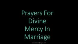 Prayers For Divine Mercy In Marriage
